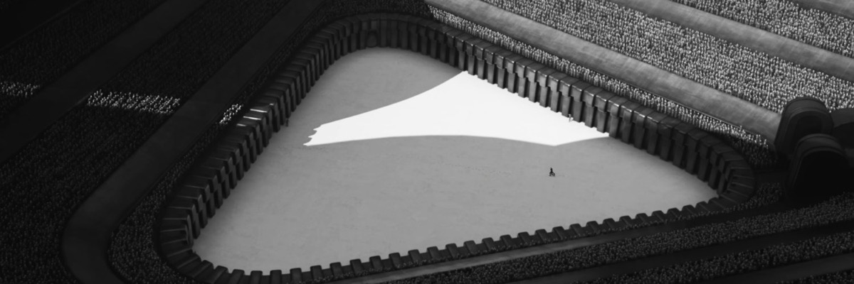 Shubh's X banner: a lone figure in a giant empty arena